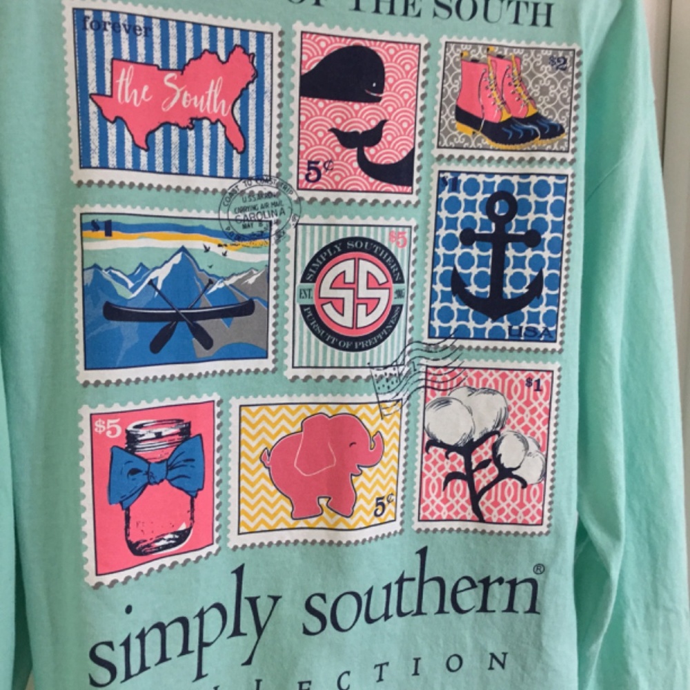 Simply Southern Long Sleeve Stamps of the South Graphic T-Shirt - Picture 2 of 10
